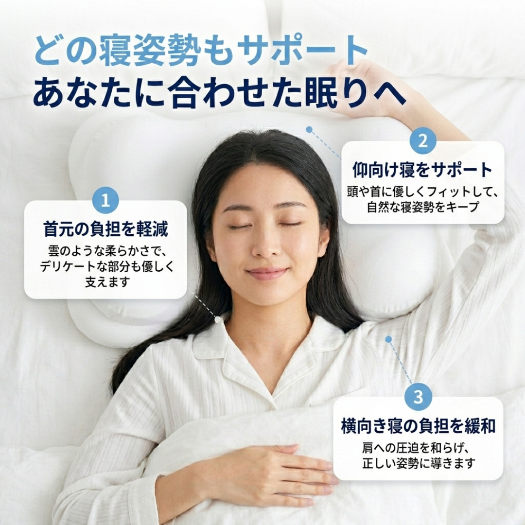 ひんやり眠り™ 雲のような枕 【SNS話題沸騰中】